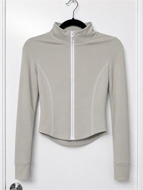 Light Gray Zip-Up Women's Jacket